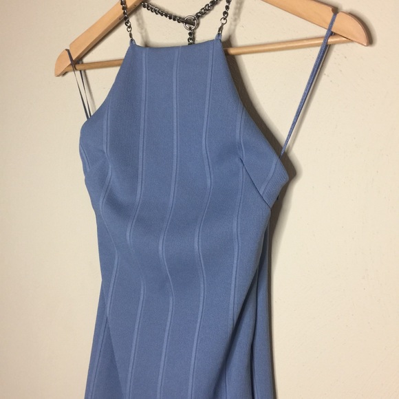 Topshop Chain Halter Ribbed Mini Dress - Picture 4 of 7